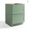 Jade Green Shaker Two Drawers Base Cabinet