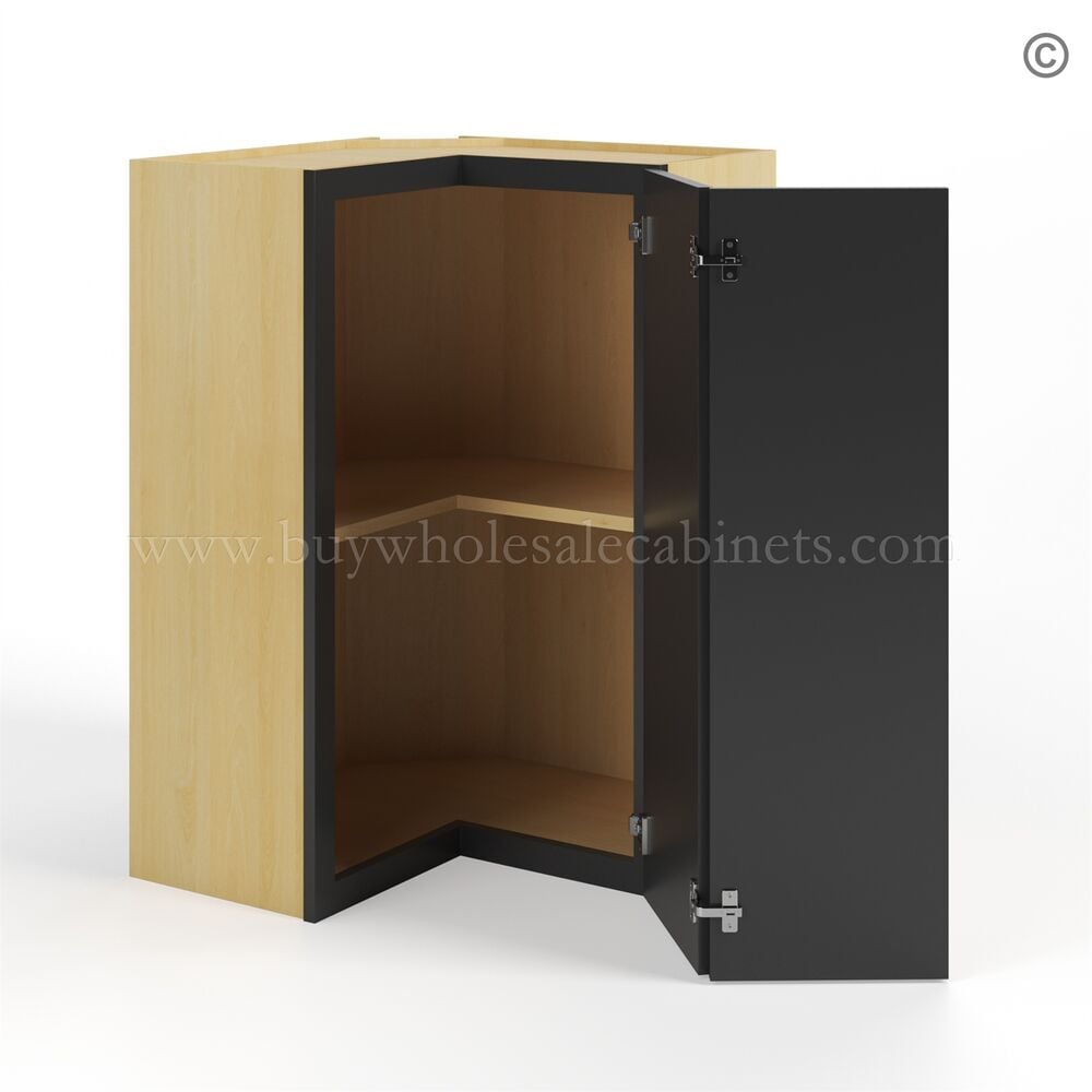 Slim Black Shaker Easy Reach Wall Cabinet