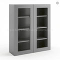 Frameless Graphite Gray Wall Mullion Door 42″H – 2 Door 3 Shelves – Glass And Clips Not Included.