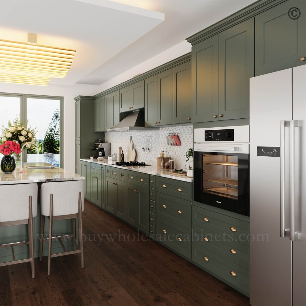 Green Shaker Knee Drawer
