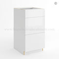 Frameless Gloss White Three Drawer Base Vanity Cabinet