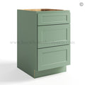 Jade Green Shaker Three Drawers Base Cabinet
