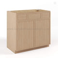 Slim Oak Shaker Vanity Sink Drawer Base Cabinet