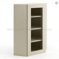 Frameless Ivory White Wall Diagonal Mullion Door – 1 Door 3 Shelves – No Glass
