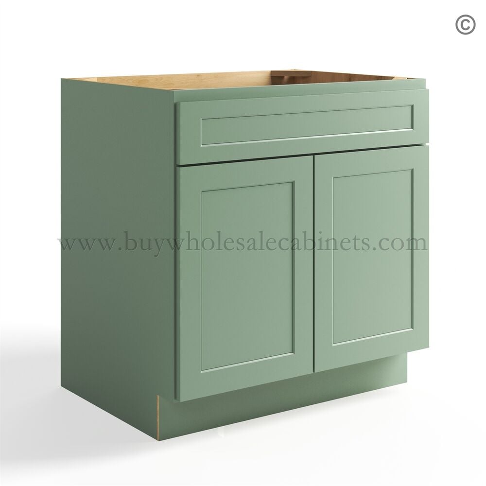 Jade Green Shaker Sink Base Cabinet
