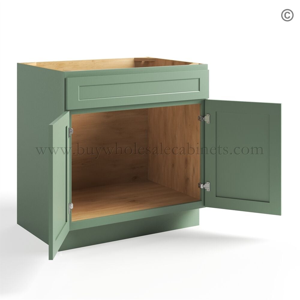 Jade Green Shaker Sink Base Cabinet