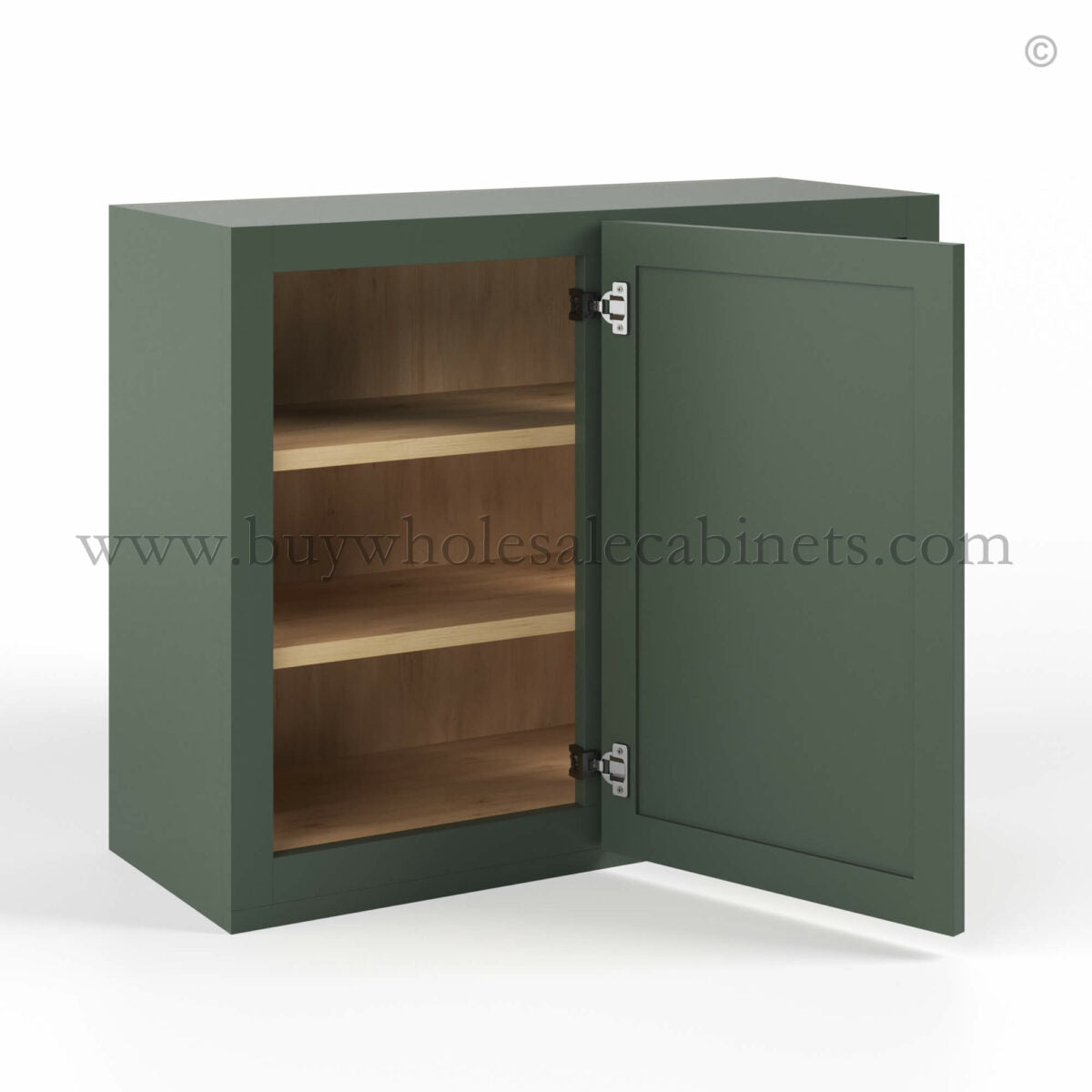 Slim Shaker Green Wall Blind Corner Cabinet