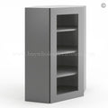 Frameless Graphite Gray Wall Diagonal Mullion Door – 1 Door 3 Shelves – No Glass