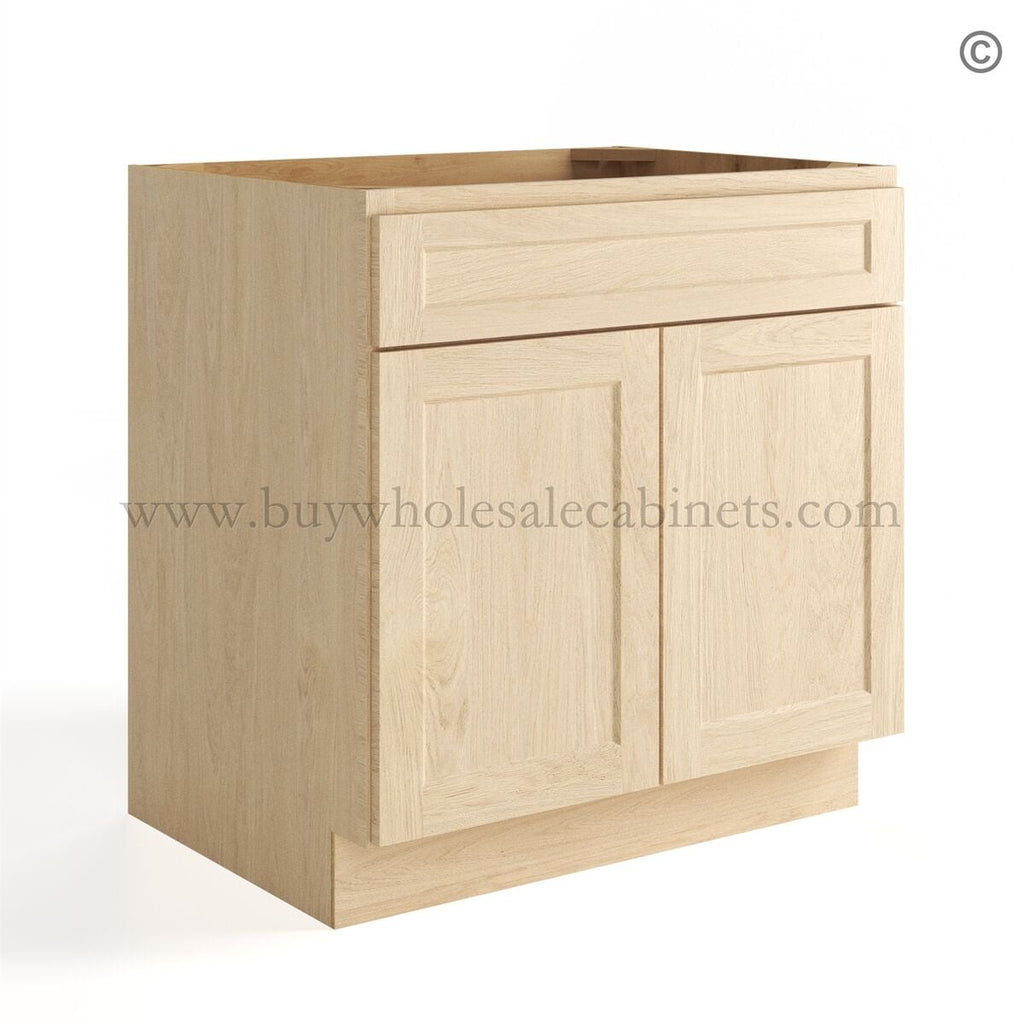 Unfinished Shaker Sink Base Cabinet