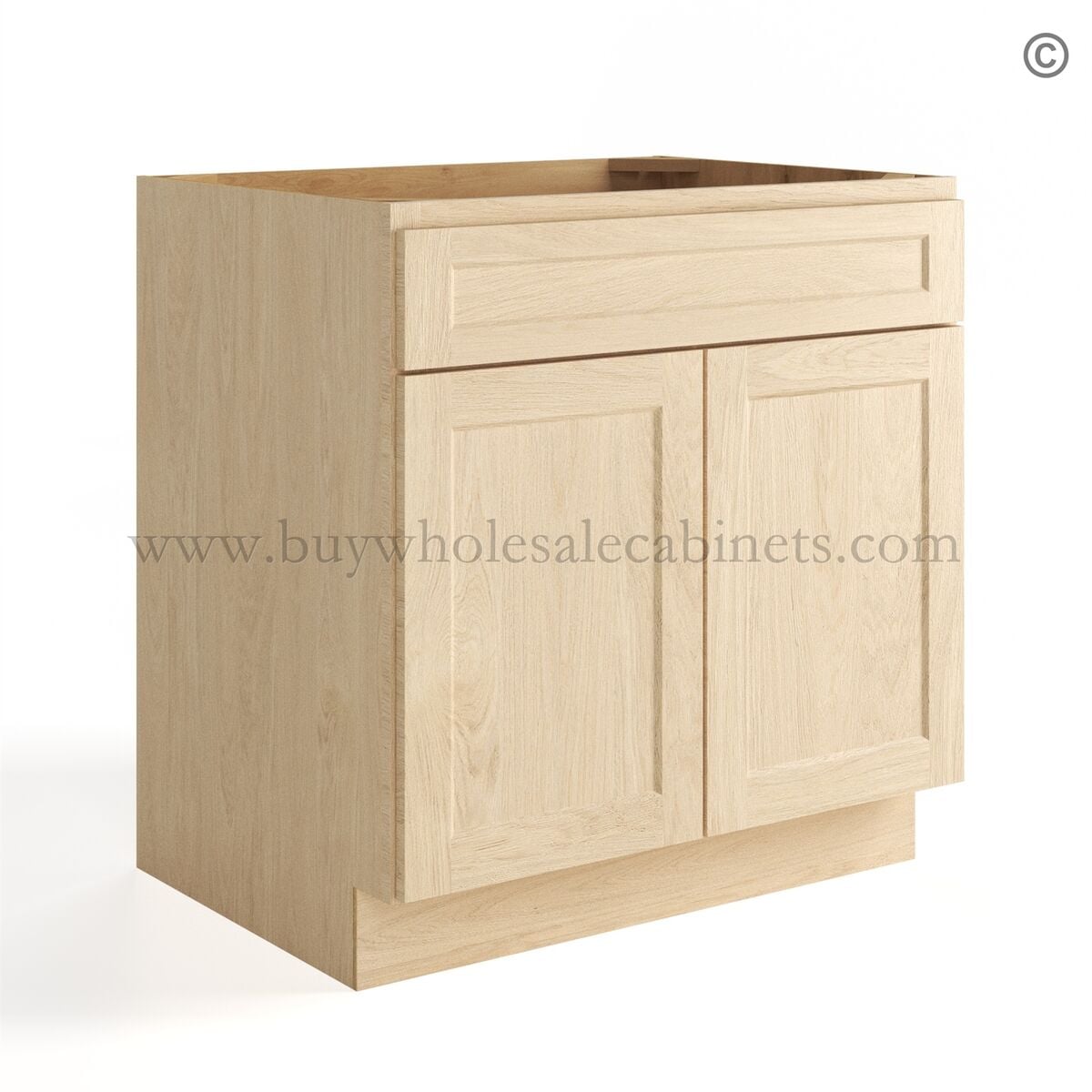 Unfinished Shaker Sink Base Cabinet