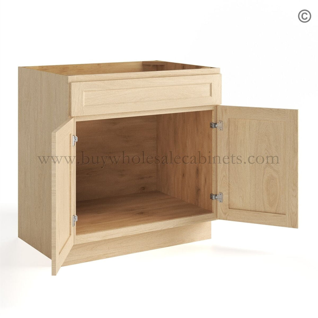Unfinished Shaker Sink Base Cabinet