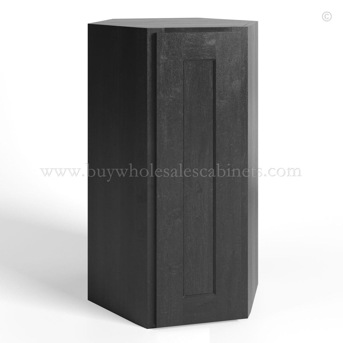 Charcoal Black Shaker Wall Diagonal Corner 24″W, 12″D
