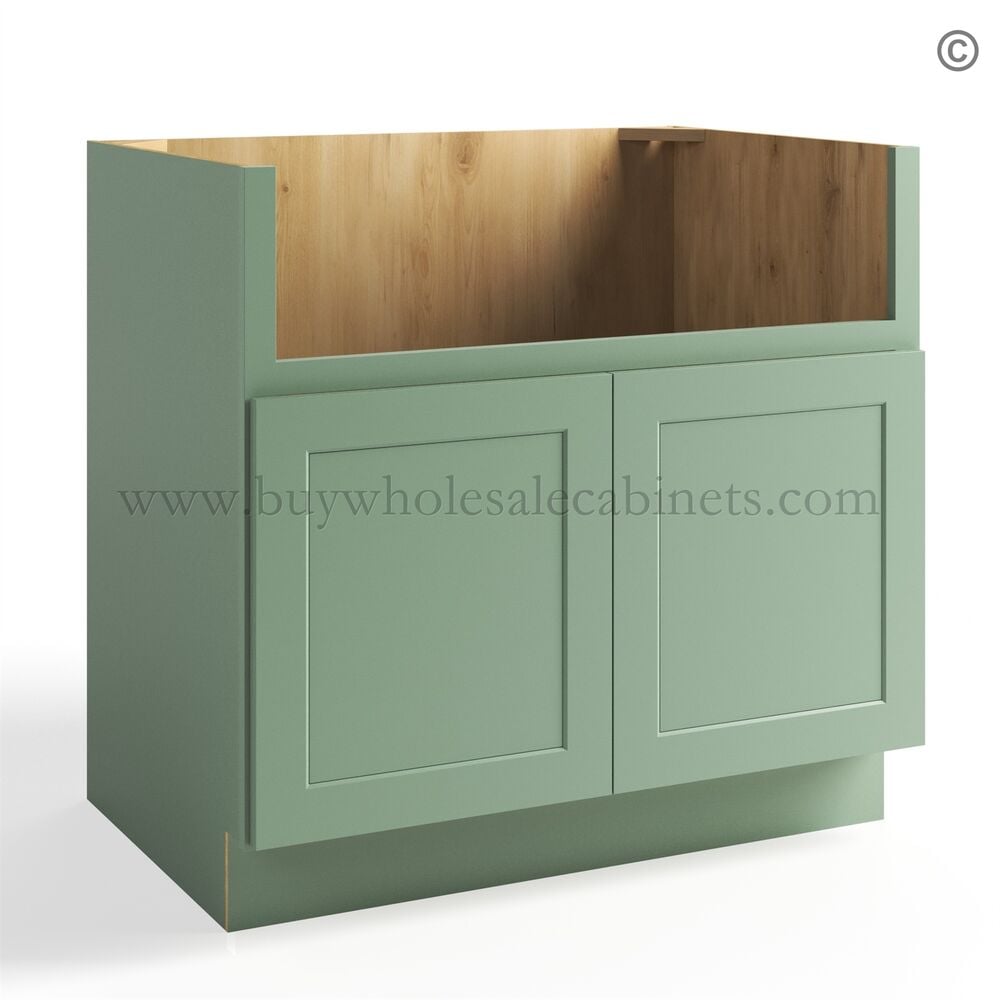 Jade Green Shaker Farm Sink Base Cabinet