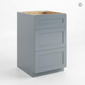 Gray Shaker Three Drawer Base