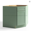 Jade Green Shaker Sink Base Angle Cabinet