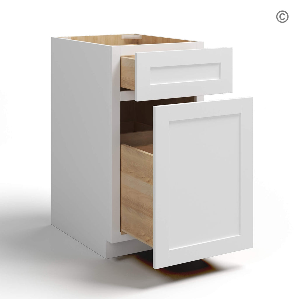 White Shaker Two Drawer Document File Base Cabinet