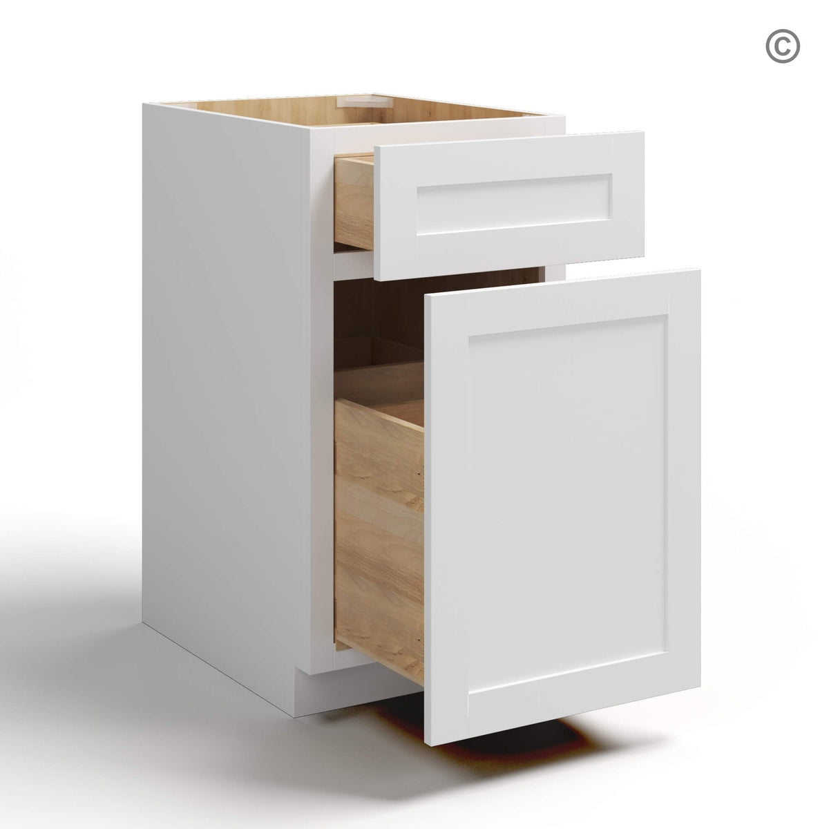 White Shaker Two Drawer Document File Base Cabinet
