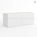 Frameless Gloss White Double Door Wall Microwave/Stove Bridge Cabinet 12″H