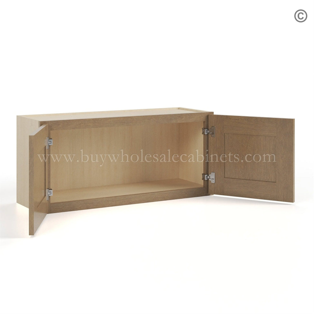 Rustic Wood Shaker 15″ H Double Door Wall Cabinet