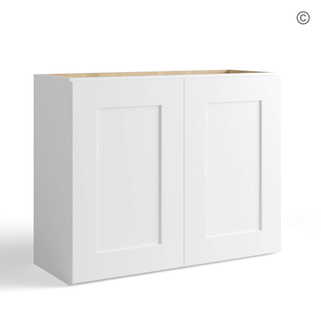White Shaker 24″ H Double Door Wall Cabinet