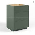 Slim Shaker Green Base Cabinet with 3 Drawers
