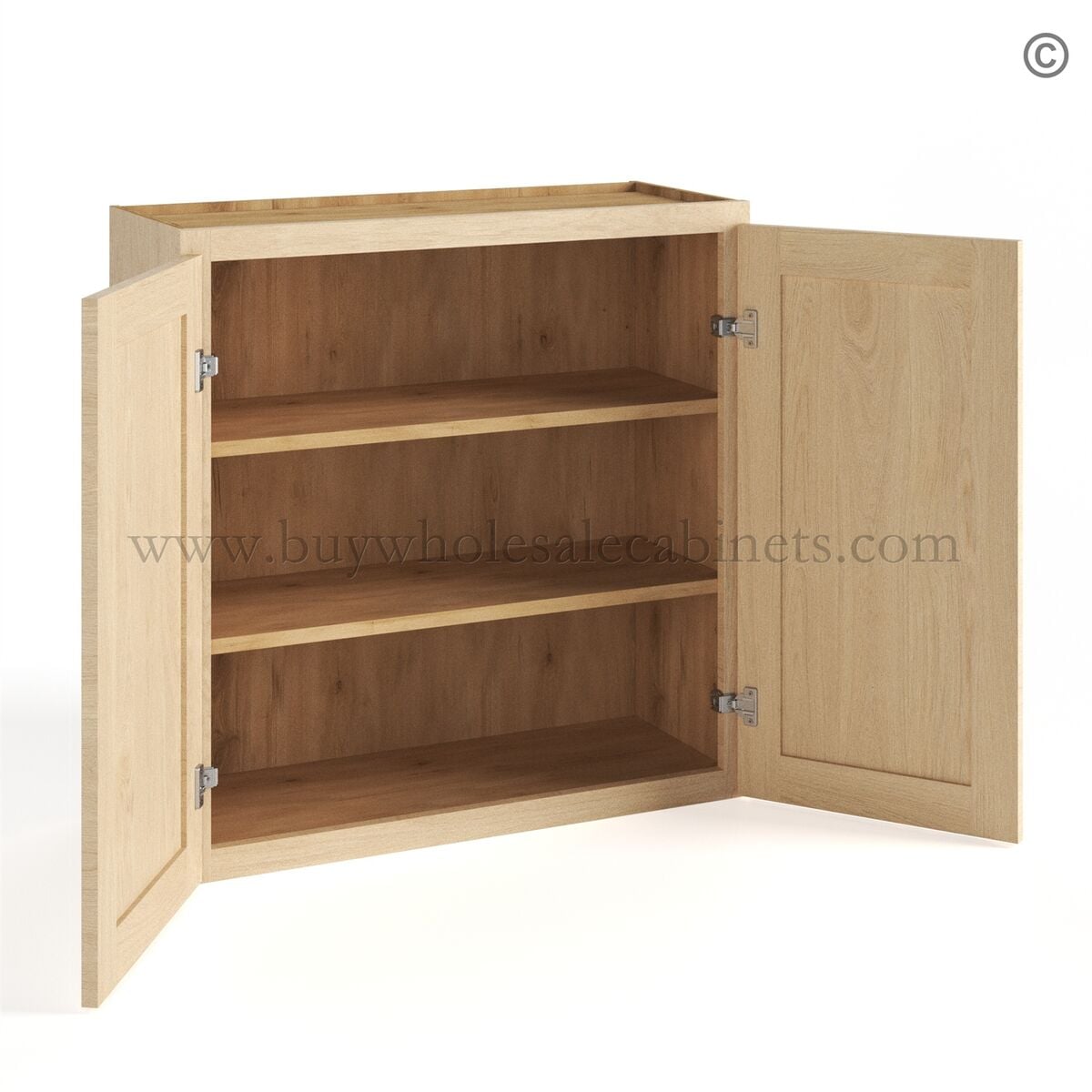 Unfinished Shaker 30″H Wall Cabinet Double Door