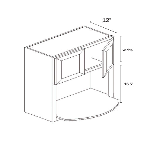 Charcoal Black Shaker Wall Microwave Cabinet