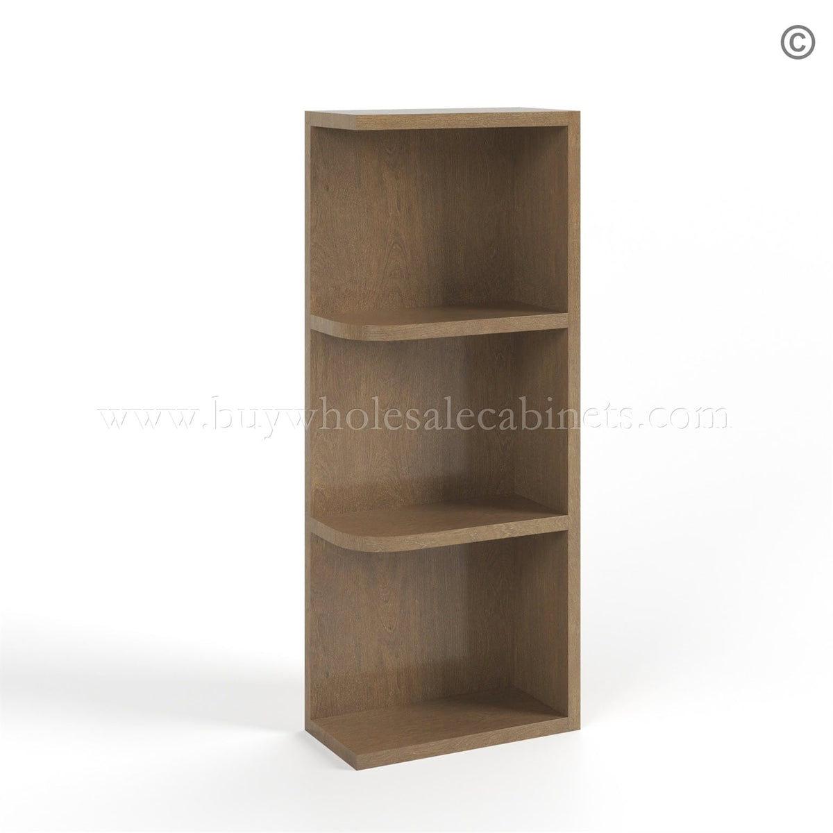 Rustic Wood Shaker Open End Shelf (Reversible)