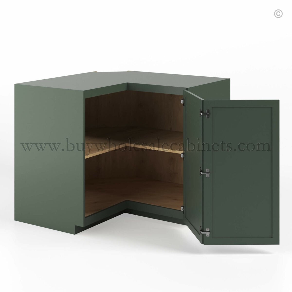 Slim Shaker Green Wall Easy Reach Cabinet