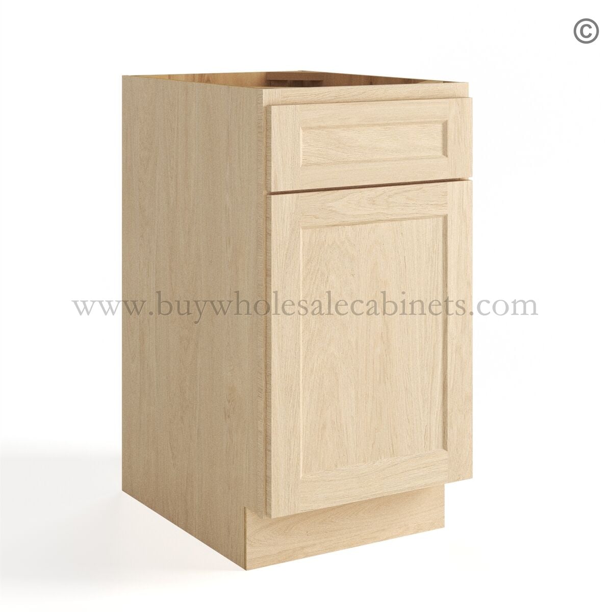 Unfinished Shaker Base Double Waste Basket Cabinet