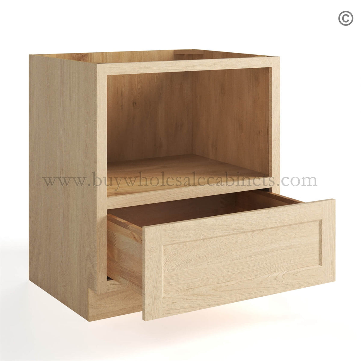 Unfinished Shaker Base Microwave Cabinet