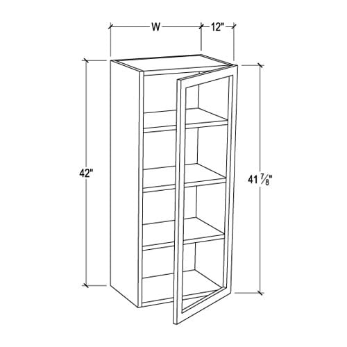 Frameless Modern White Shaker Wall Mullion Door – 1 Door 3 Shelves – Glass And Clips Not Included.