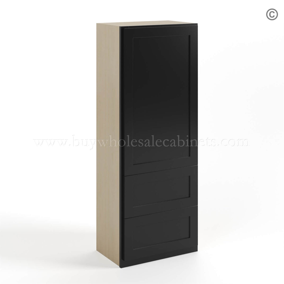 Black Shaker 18″W Wall With Drawer Cabinet