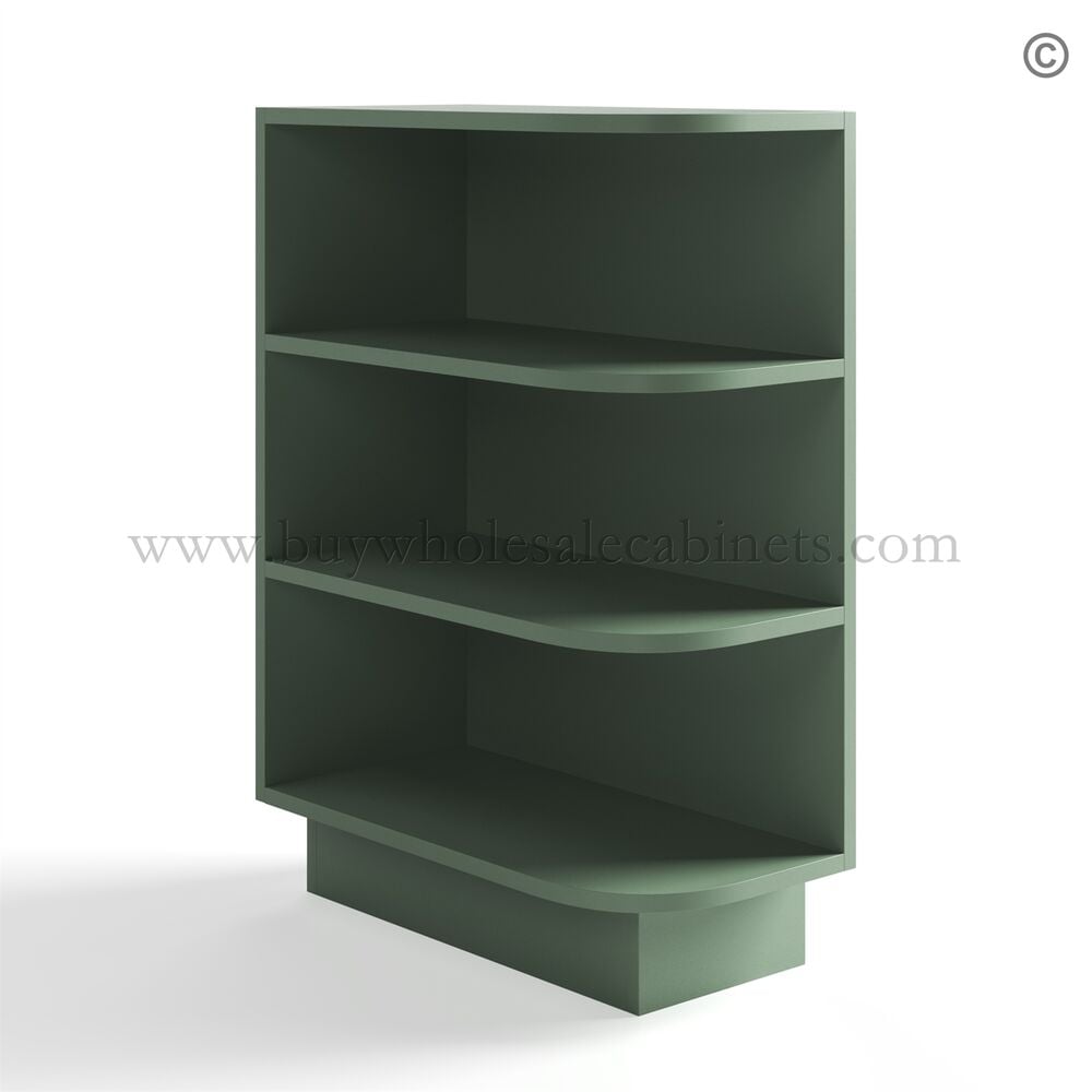Jade Green Shaker Base Open End Shelf Cabinet