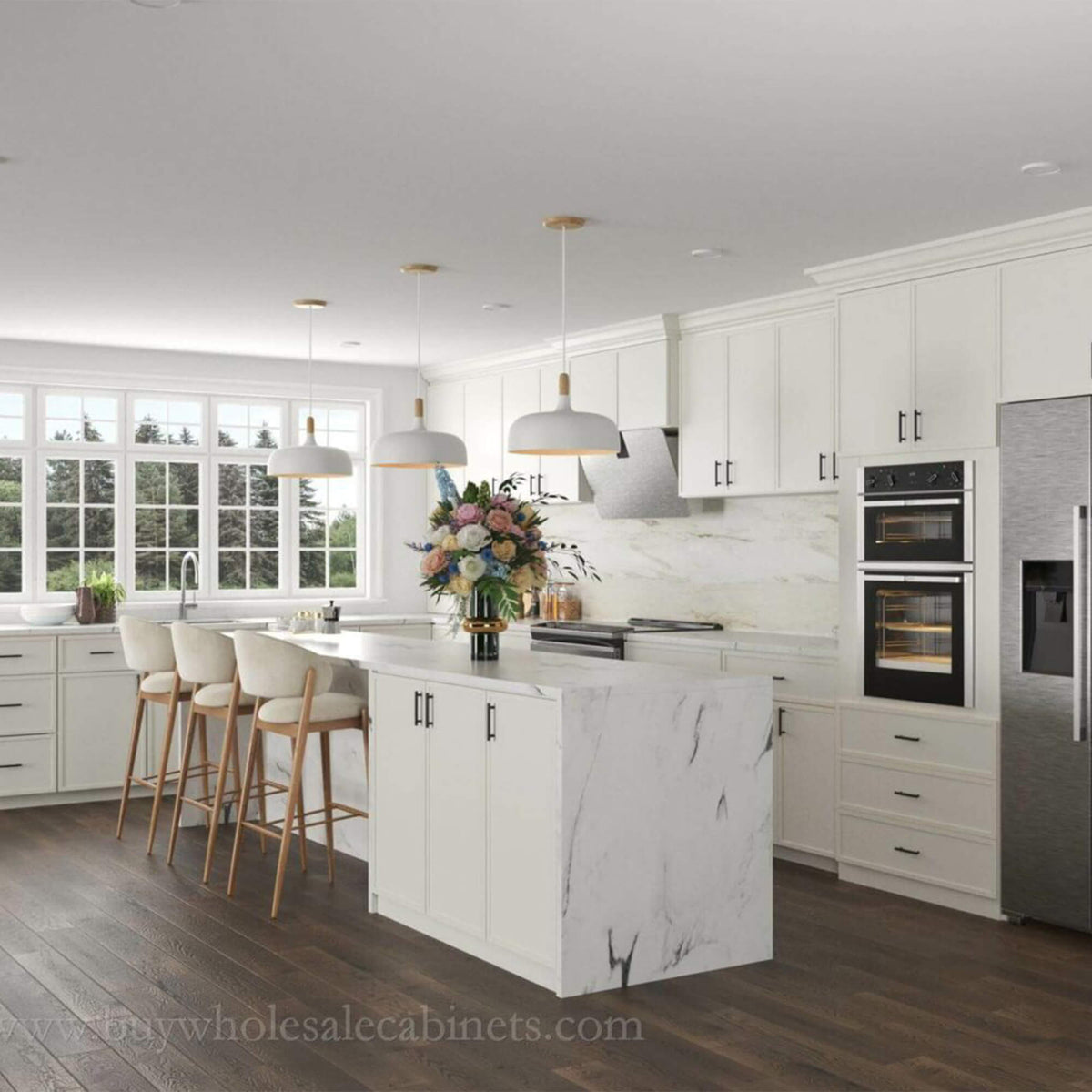Dove White Slim Shaker Tall Skin Veneer Panel