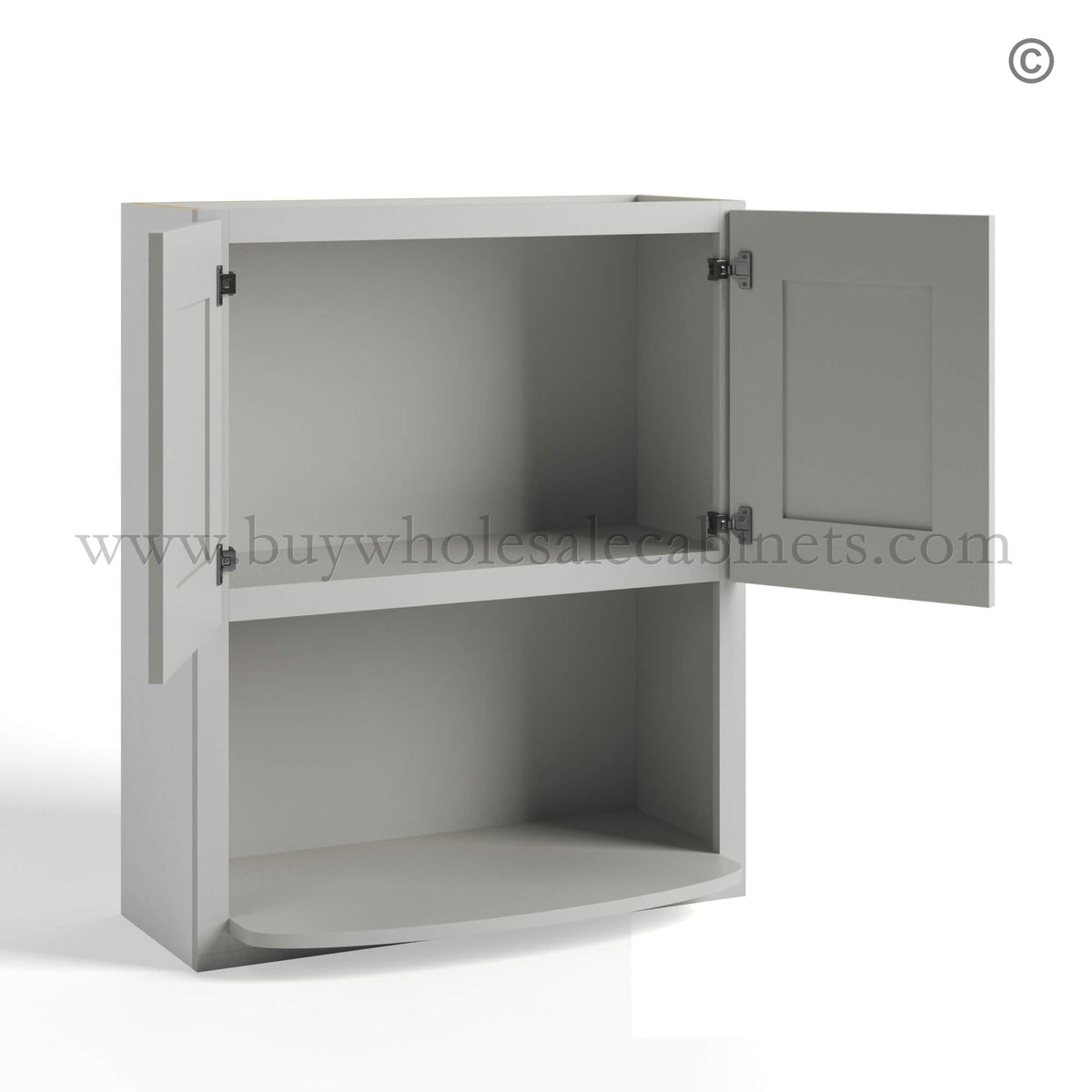 Dorian Gray Shaker Wall Microwave Cabinet