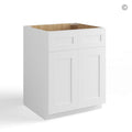 White Shaker Sink Base With Double Doors and False Drawers