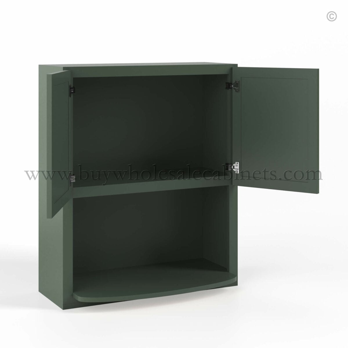 Slim Shaker Green Wall Microwave Cabinet