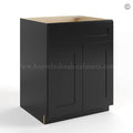 Black Shaker Base Cabinet with Double Doors & Single Drawer