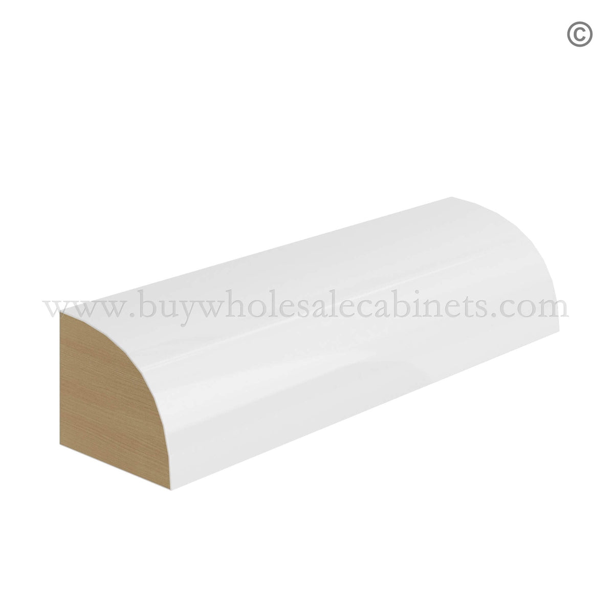 Frameless Gloss White Shoe Molding
