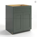 Green Shaker Base Cabinet with Double Doors & Single Drawer