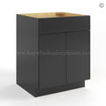 Slim Black Shaker Base Cabinet Double Door and Single Drawer