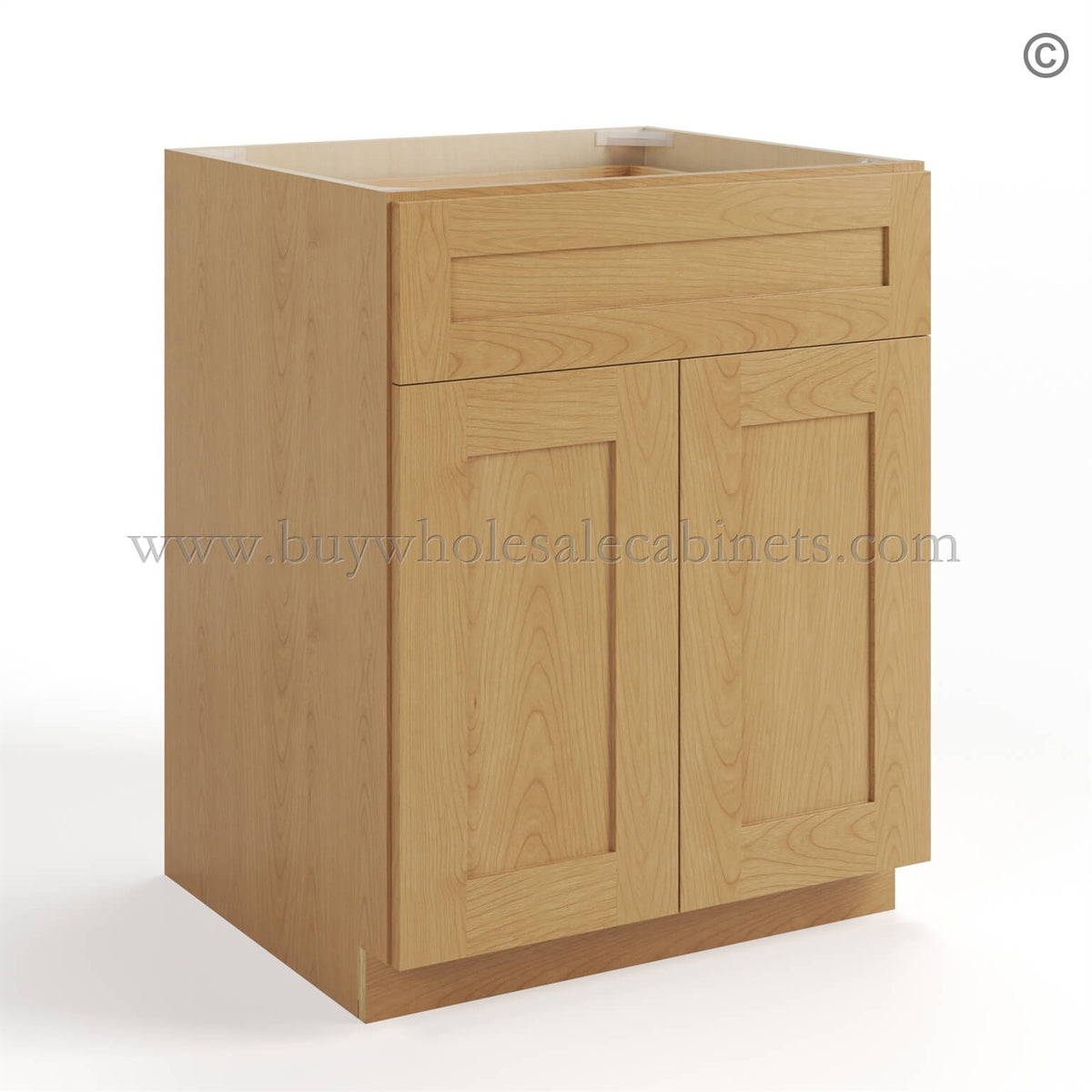 Treasure Chest Shaker Base Cabinet with Double Doors & Single Drawer