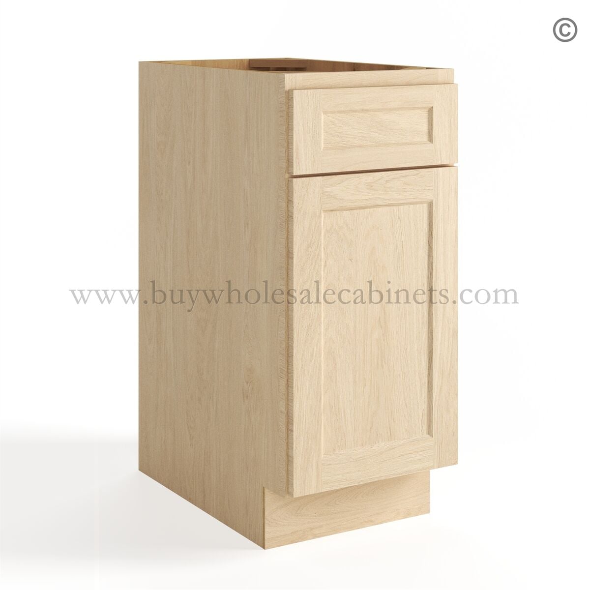 Unfinished Shaker Vanity Base Cabinet One Door/One Drawer