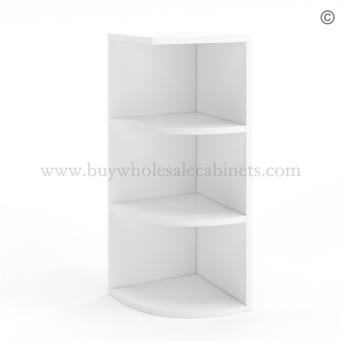 Frameless Modern White Shaker Wall Open End Shelf