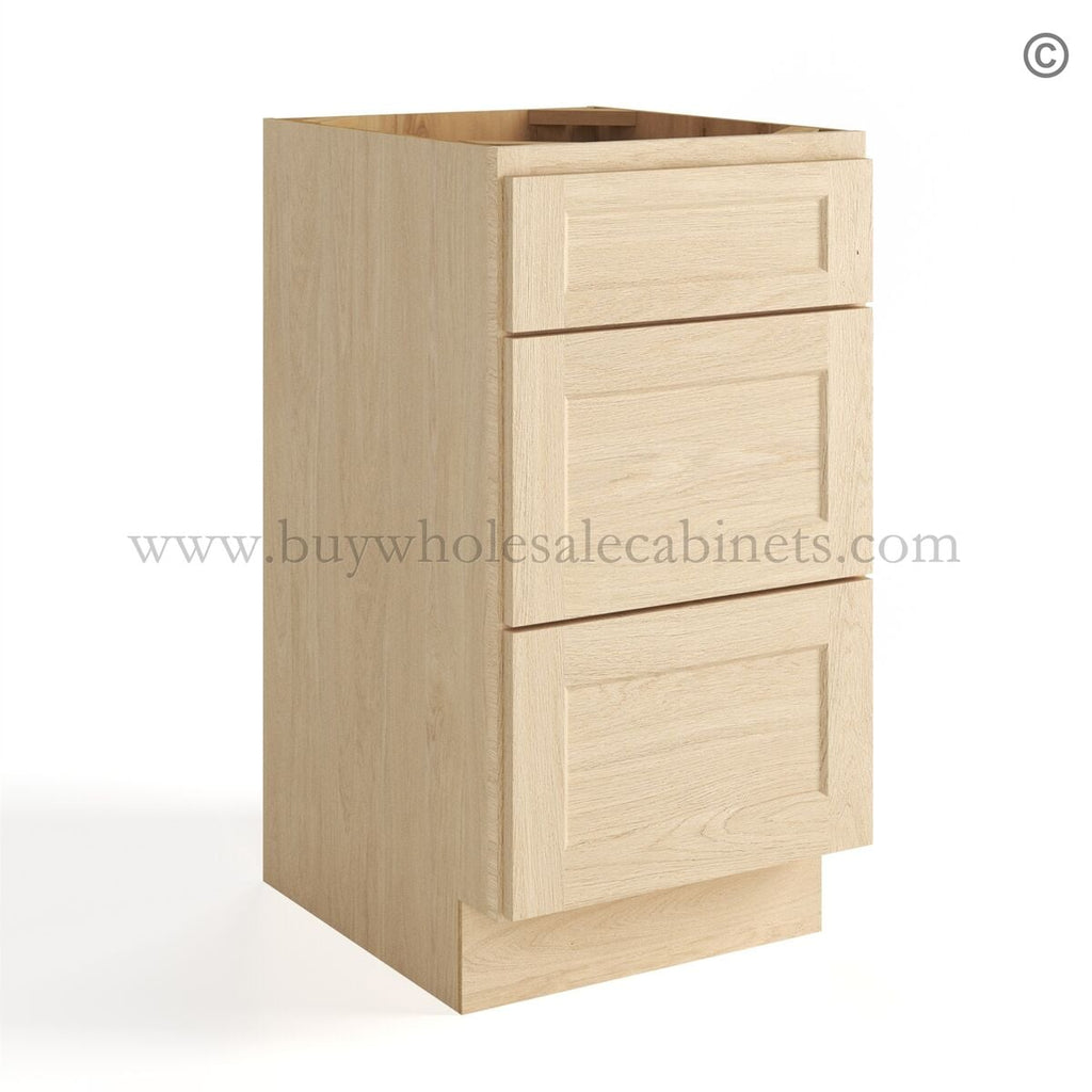 Unfinished Shaker Vanity Drawer Base Cabinet