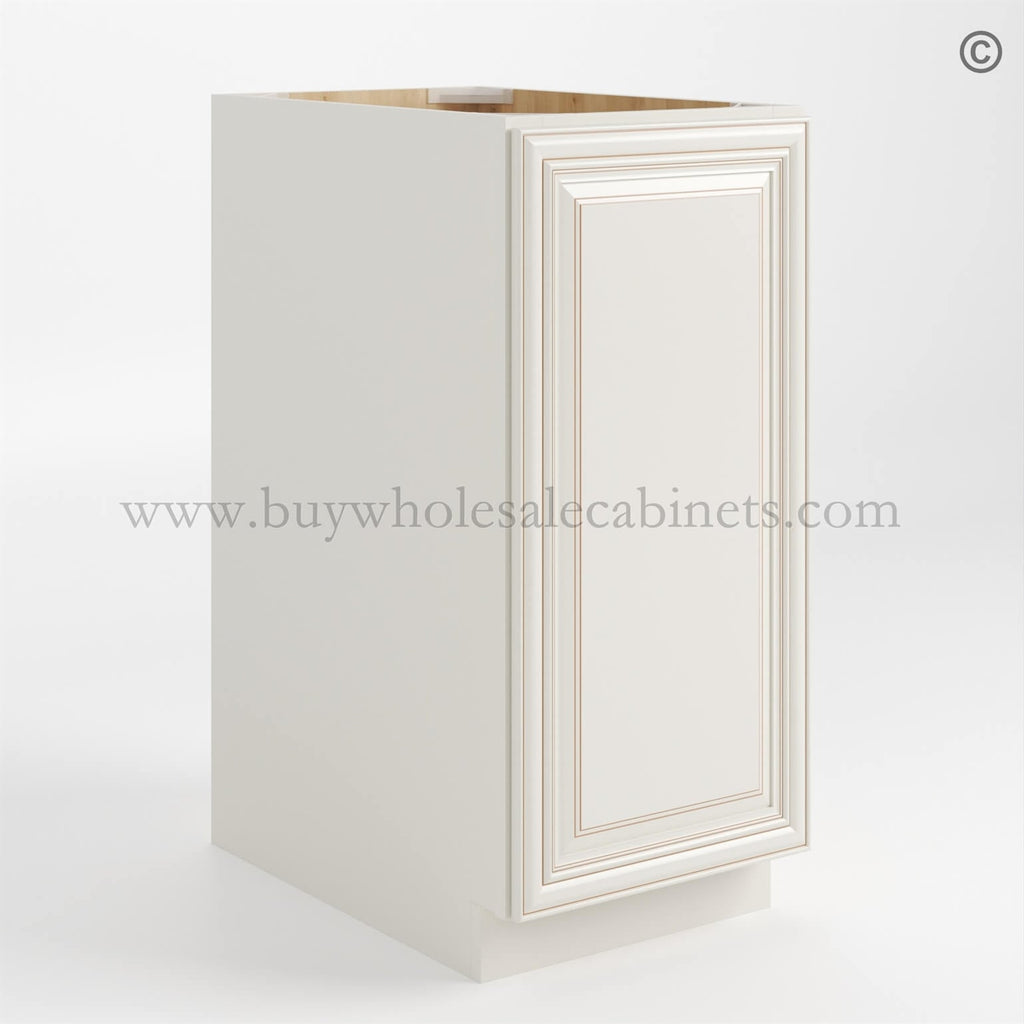 Charleston White Raised Panel Base Cabinet Single Door Full Height