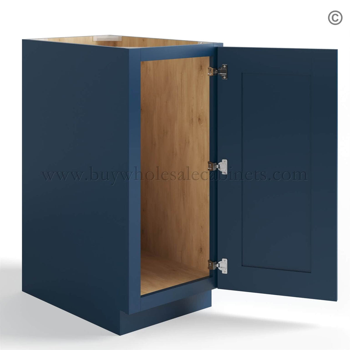 Navy Blue Shaker Base Cabinet Single Door Full Height