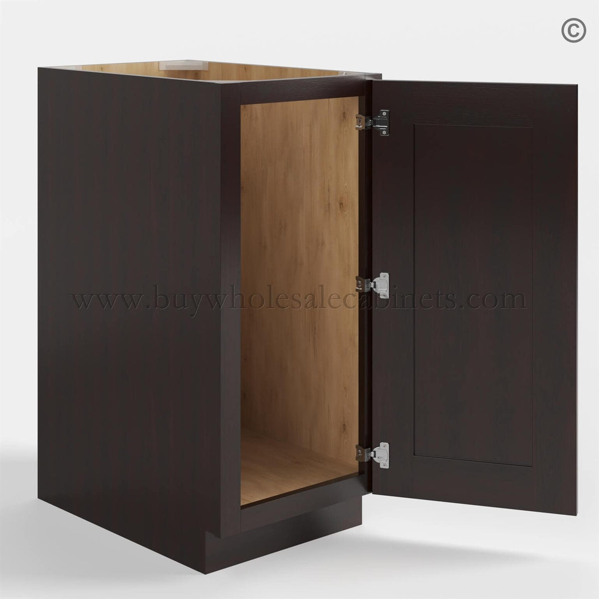 Shaker Espresso Base Cabinet Single Door Full Height