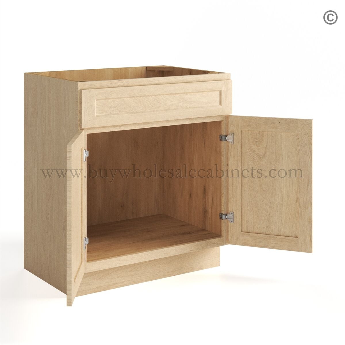 Unfinished Shaker Vanity Sink Base Cabinet